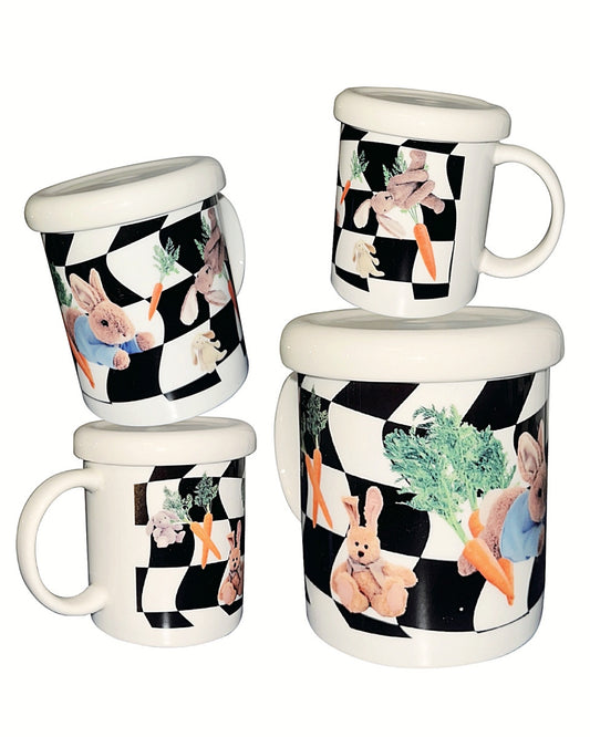 러브 래빗 체커보드 머그 - you like what 유라이크왓 - CAVA LIFE