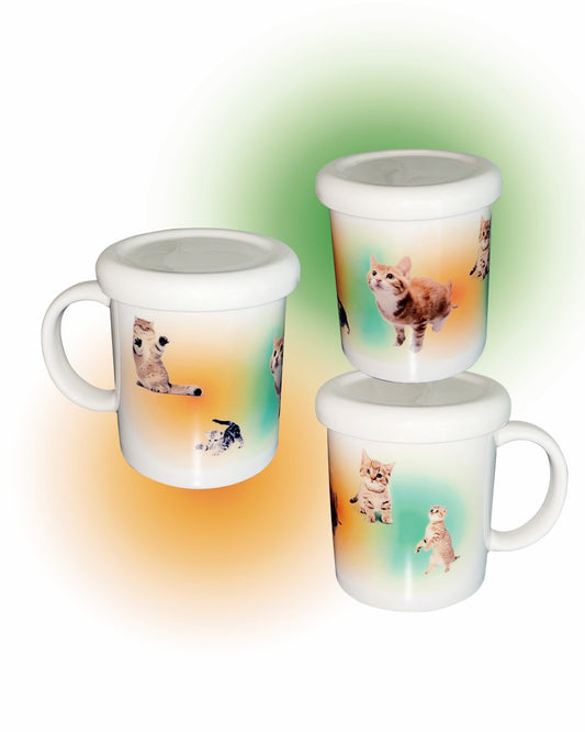 그라데이션 캣 머그 (오렌지&그린) - you like what 유라이크왓 - CAVA LIFE