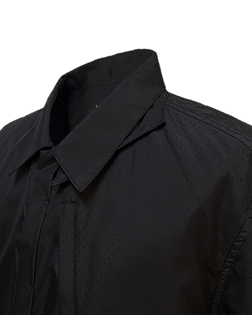 1.5 PUNCHED CELL S/S SHIRTS (BLACK) - IRREGULAR STUDIO 이레귤러 - CAVA LIFE