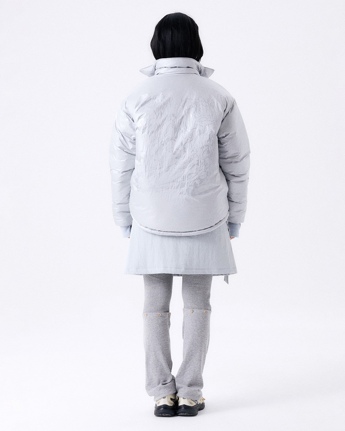 FOIL REVERSIBLE PADDING JACKET / SILVER