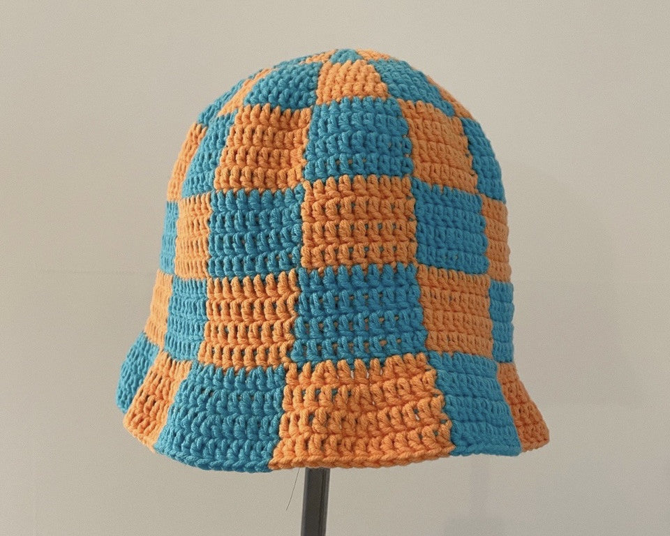 오렌지 체크 버킨햇 - Choi jung hwa/ GIRLY 최정화/ 걸리 - CAVA LIFE