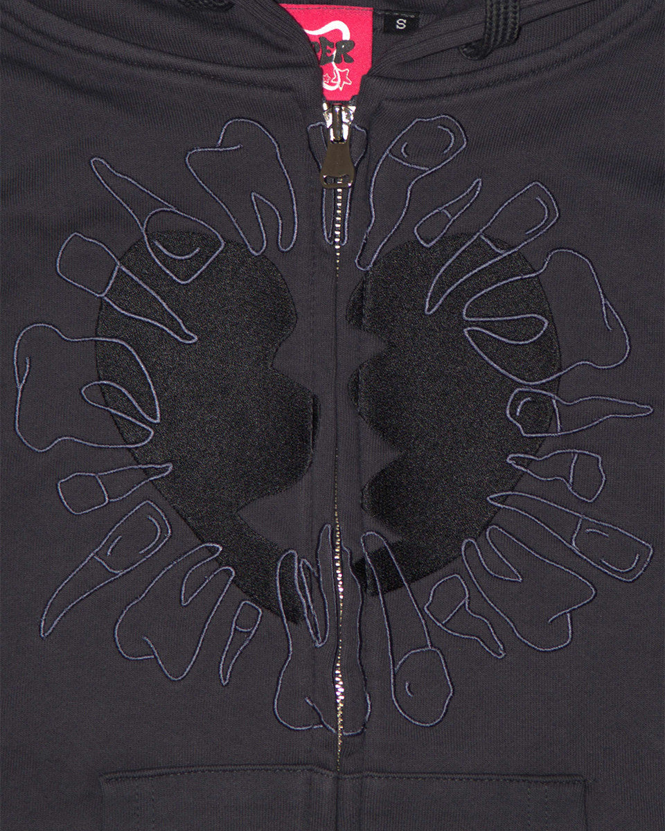 Broken Heart zip-up hoodie GRAY - KATER 카터 - CAVA LIFE