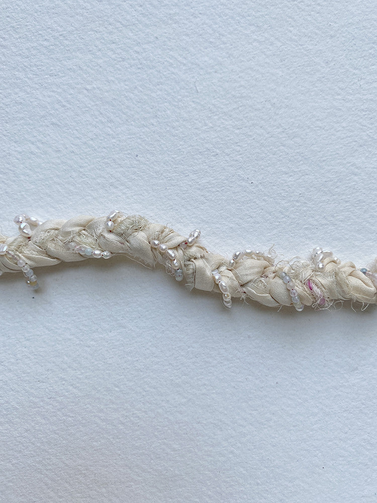 braided silk + pearl bracelet - MIDLIG 미드리그 - CAVA LIFE