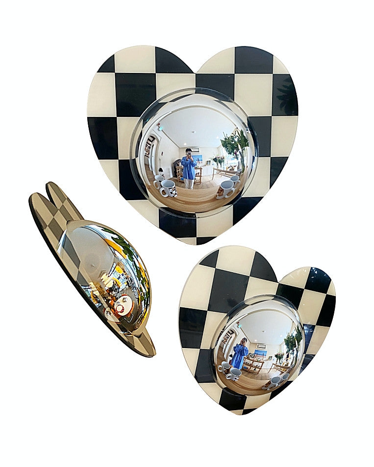 하트 아크릴 볼록거울 (체커보드) - you like what 유라이크왓 - CAVA LIFE