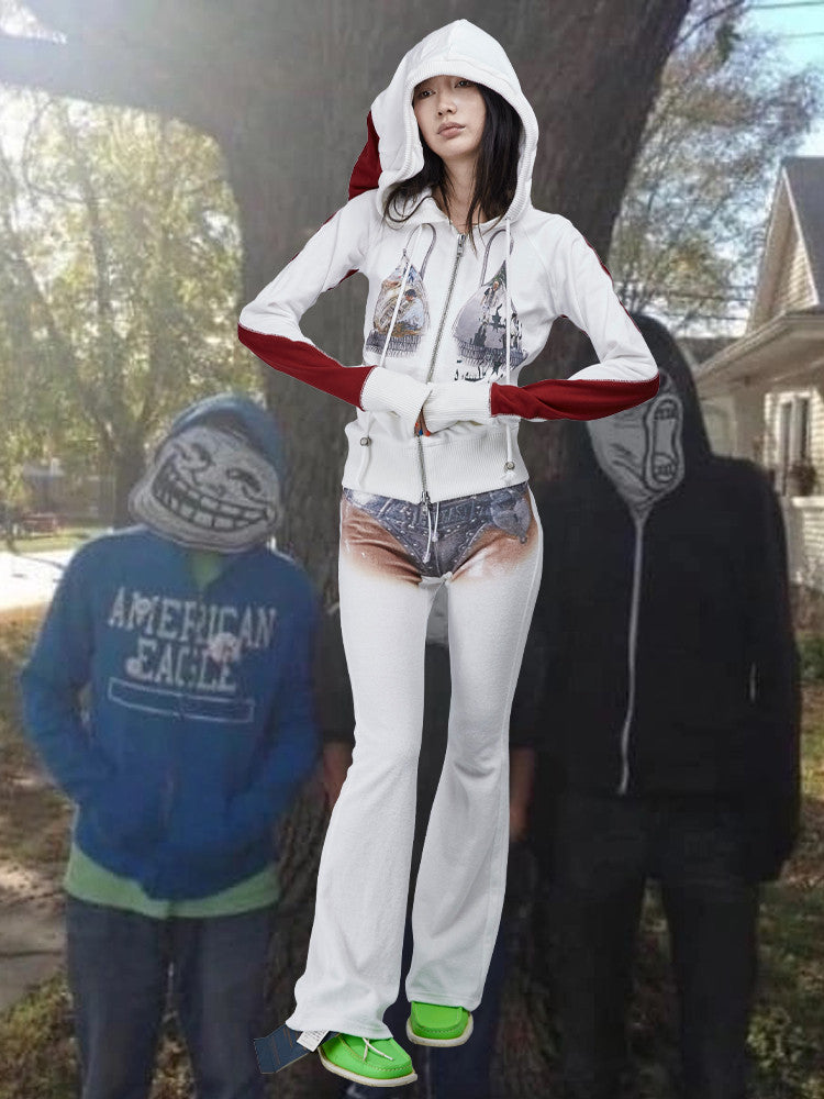 TE#8 “BIKINIsed Denim” for BeachBitches Trackpants - KIZIP 키집 - CAVA LIFE