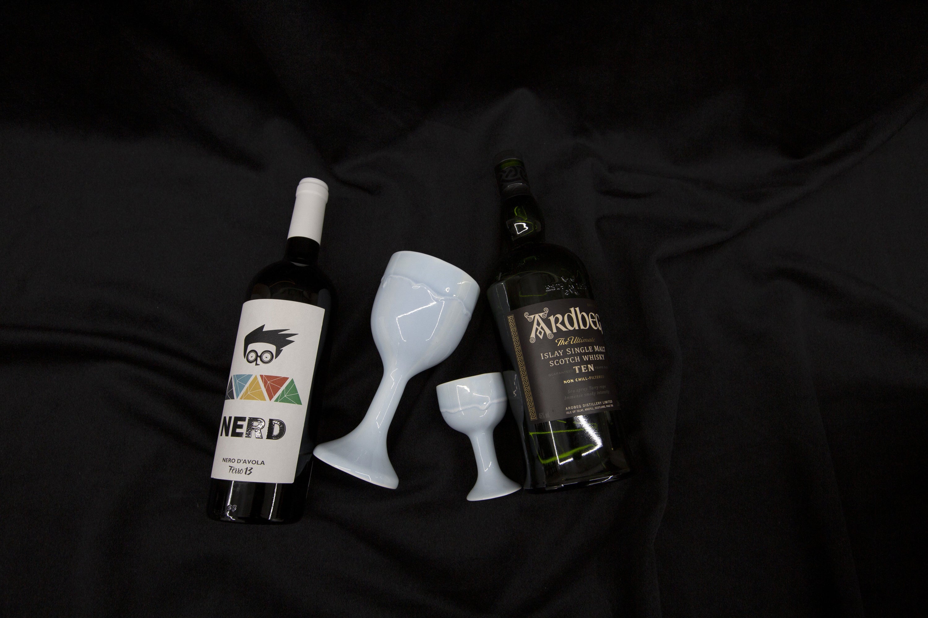 도자기 와인 잔 스카이블루