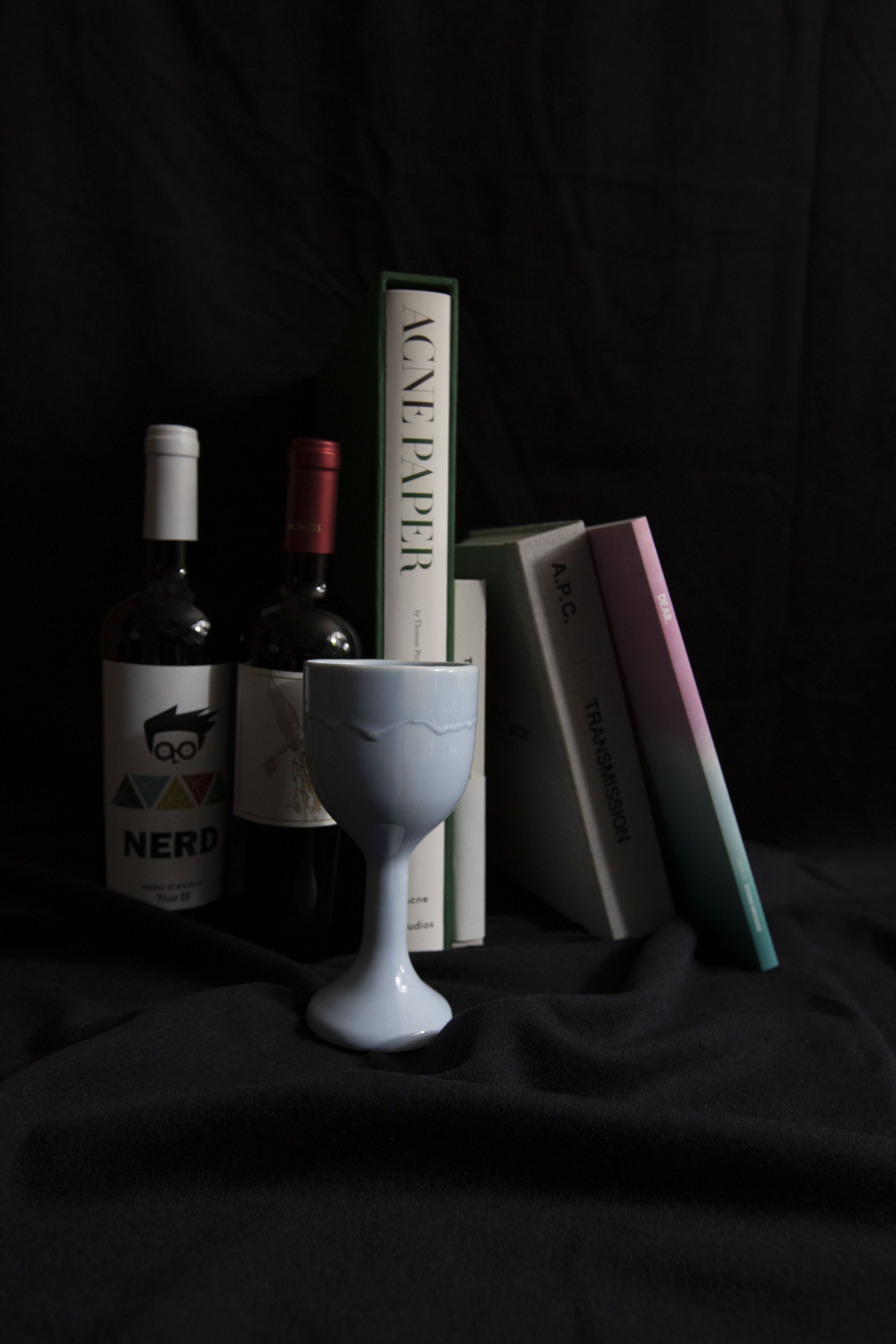 도자기 와인 잔 스카이블루