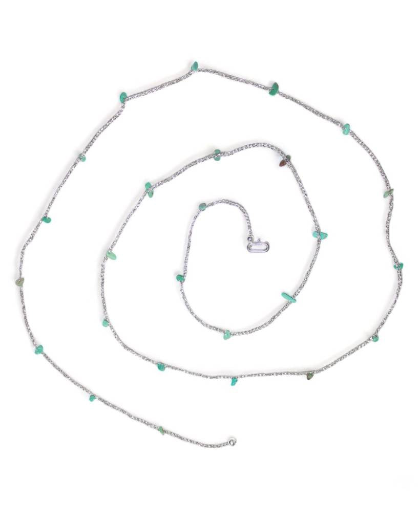 turquoise chips metallic crochet bodychain