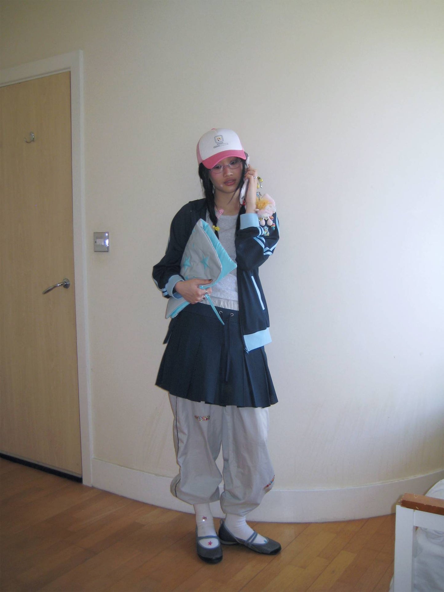 Jumping Star Pouch (mint/gray)