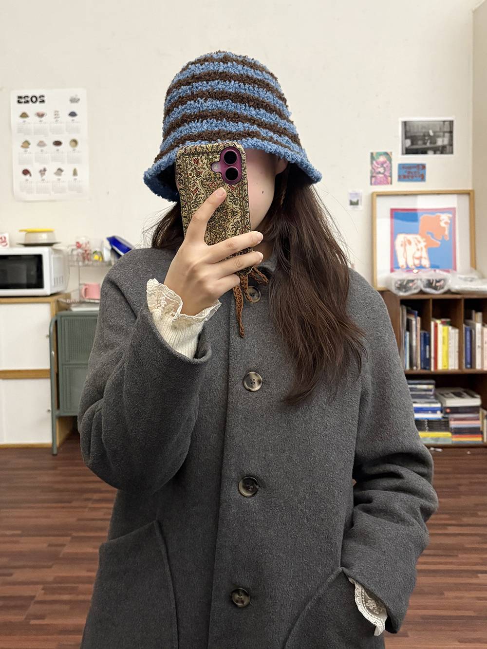 TEDDY BUCKET HAT 테디 니트 버킷햇 - Blue