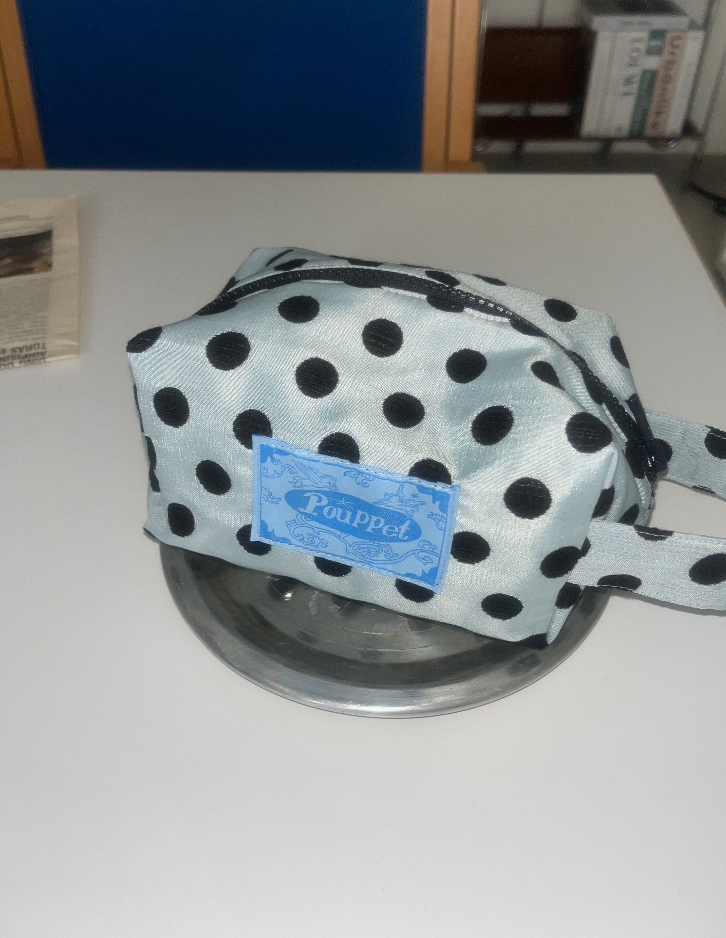 Silky Dot Pouch - Silver Blue