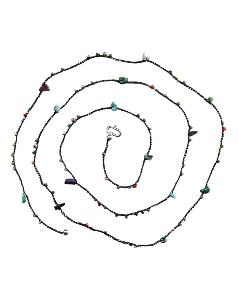 night of village metallic crochet bodychain