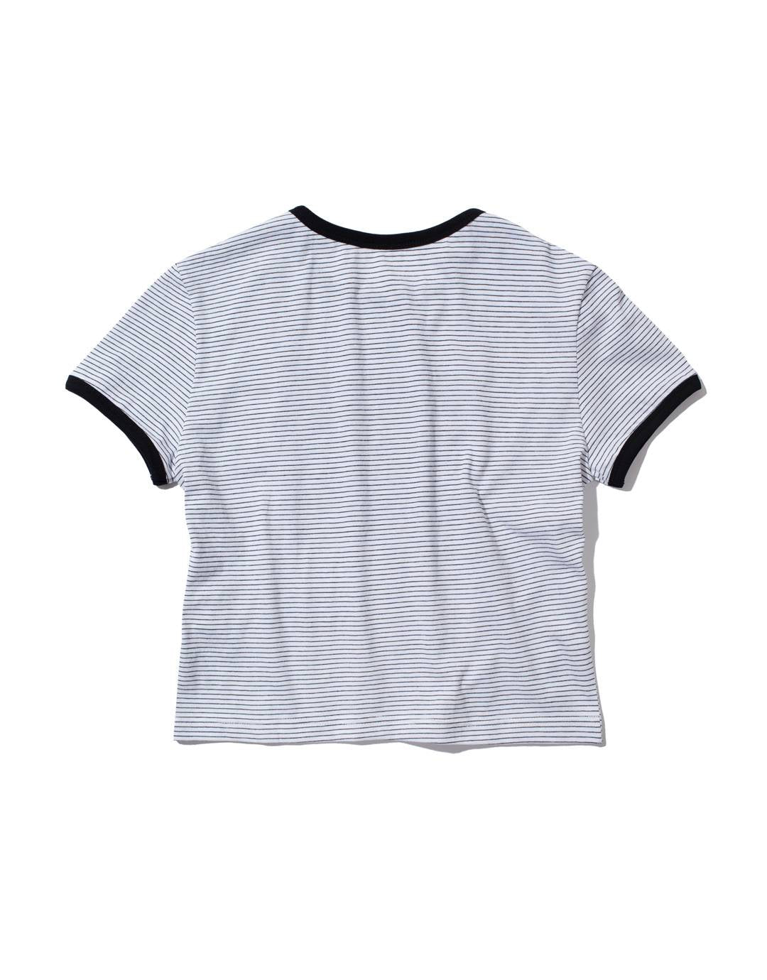 LTM Stripe Crop T-shirt (WHITE)