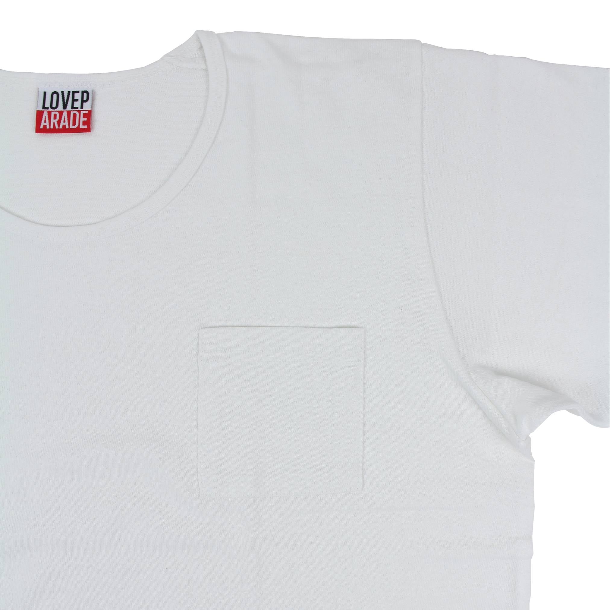 Pocket T shirt (LOVE PARADE Merch) - White - LOVE PARADE 러브퍼레이드 - CAVA LIFE