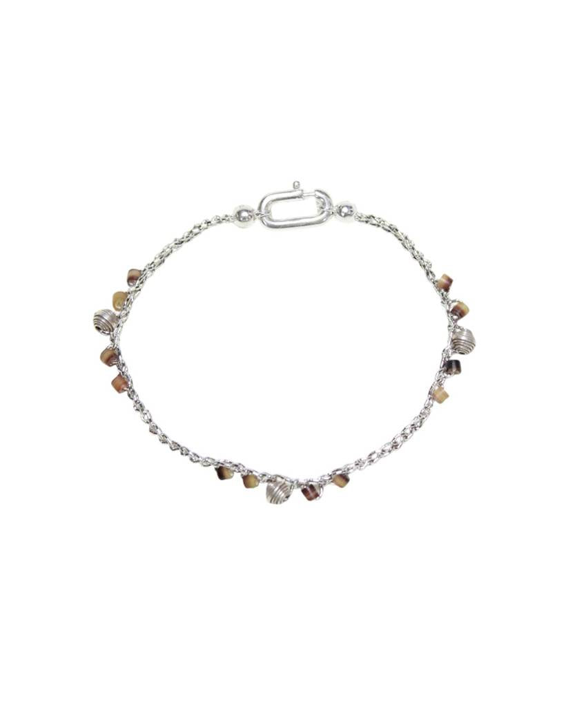 pastry and peanut metallic crochet bracelet