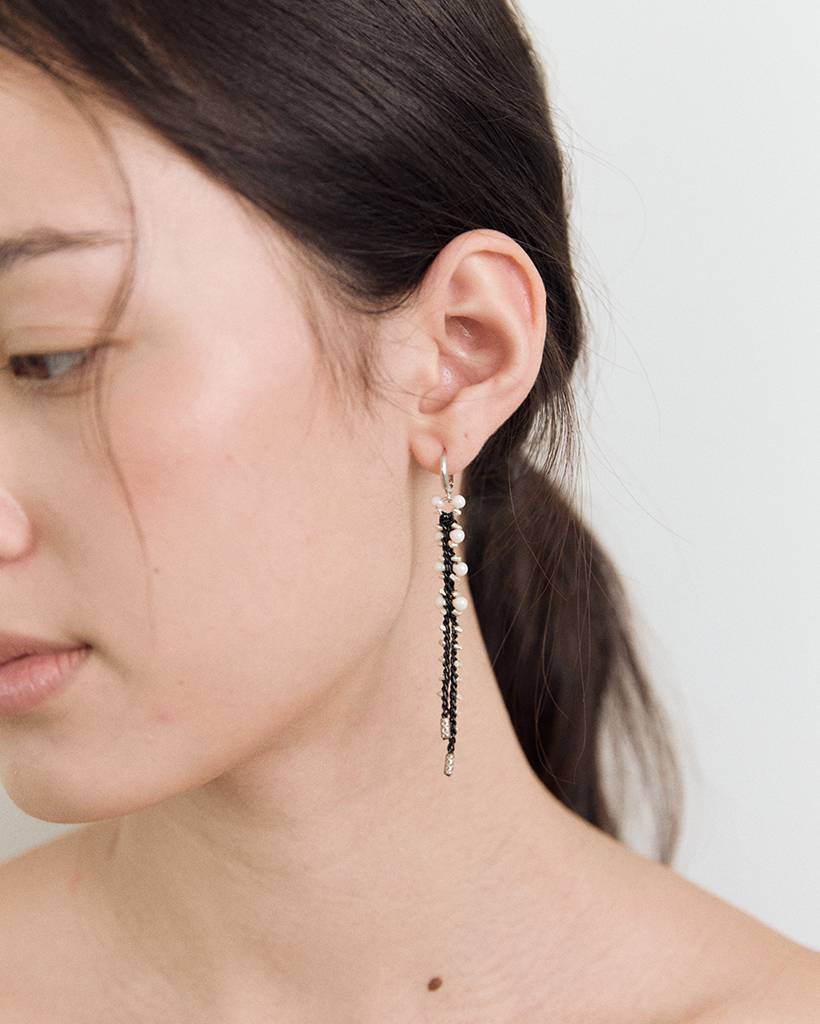 punky balloon metallic crochet earring