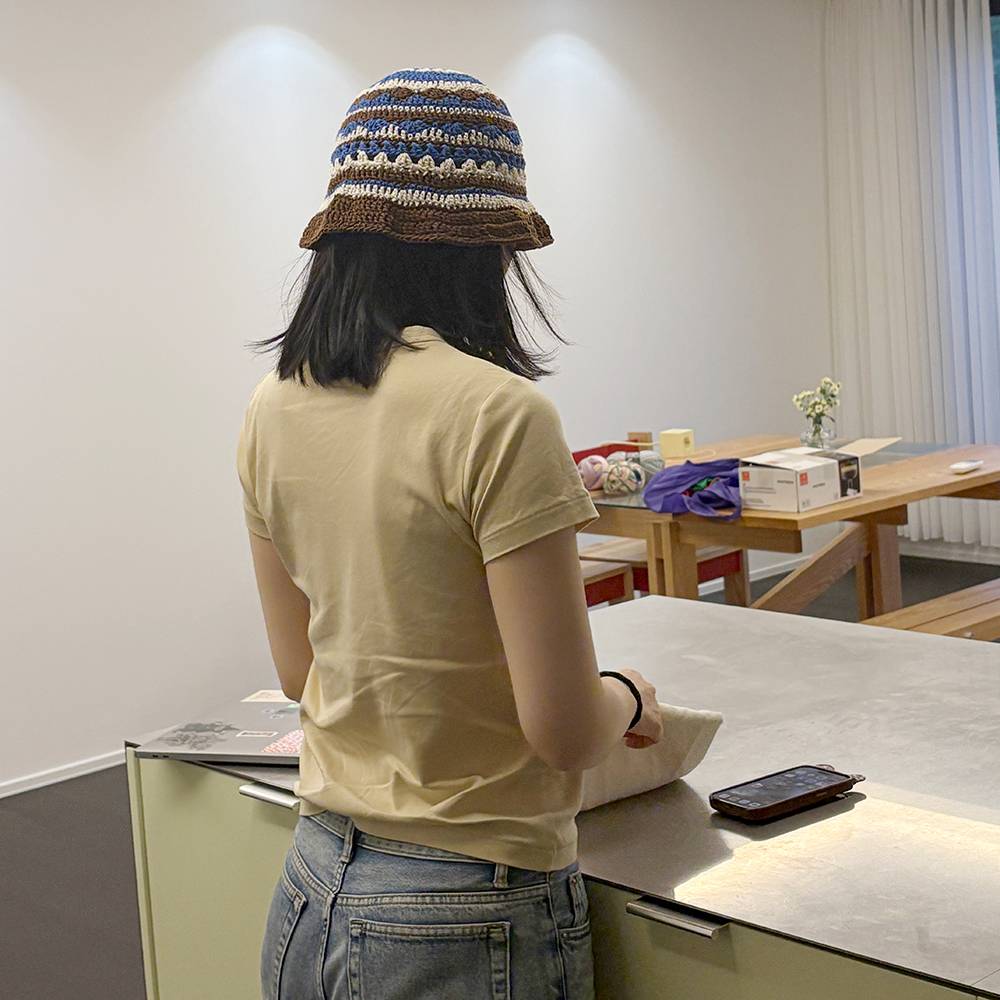 OSLO BUCKET HAT 오슬로 니트 버킷햇 - Blue