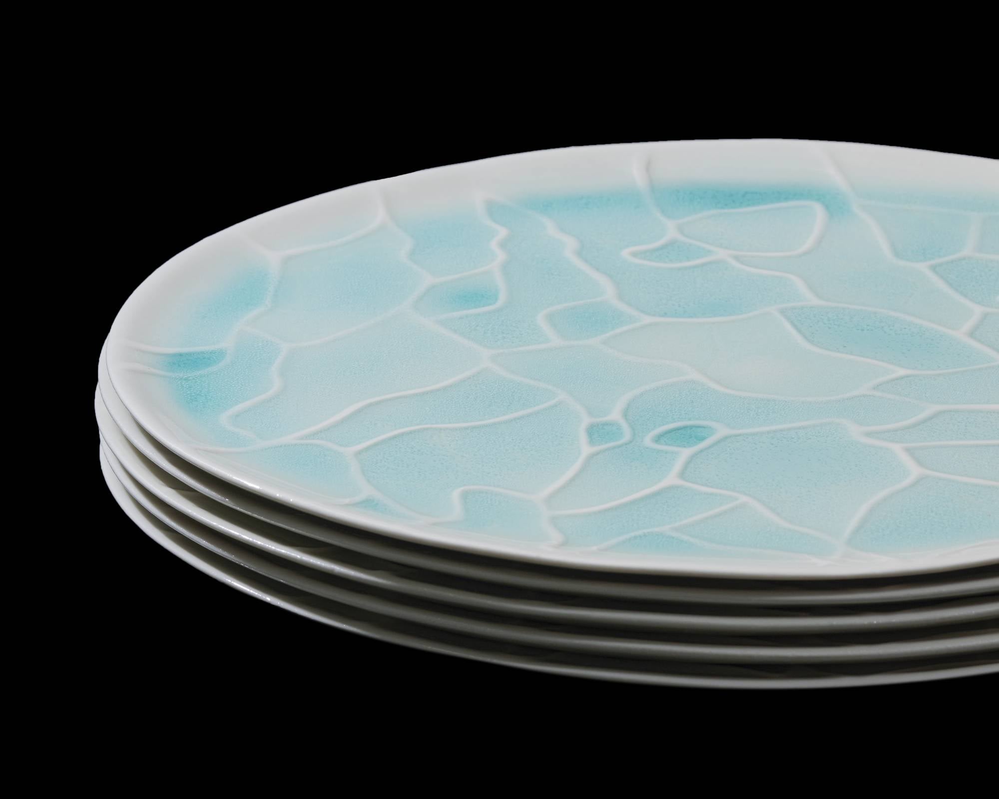 타원형 물빛 파랑 접시 - Momolim 모모림 - CAVA LIFE