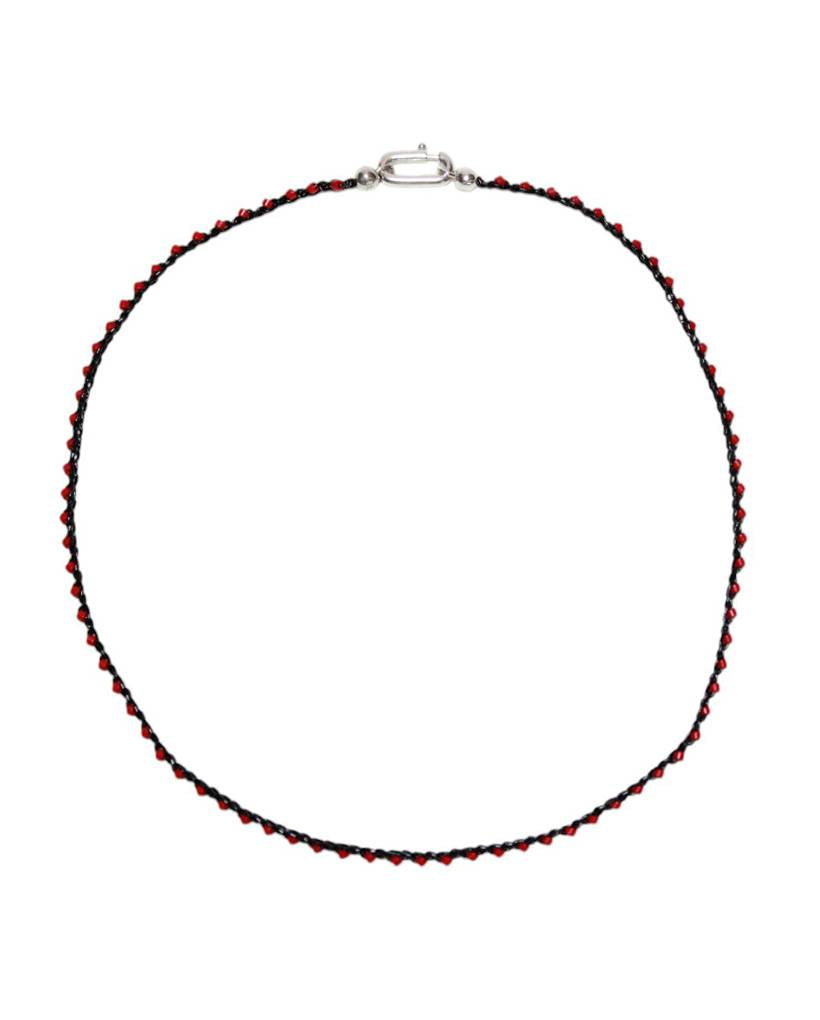 bug salts metallic crochet necklace