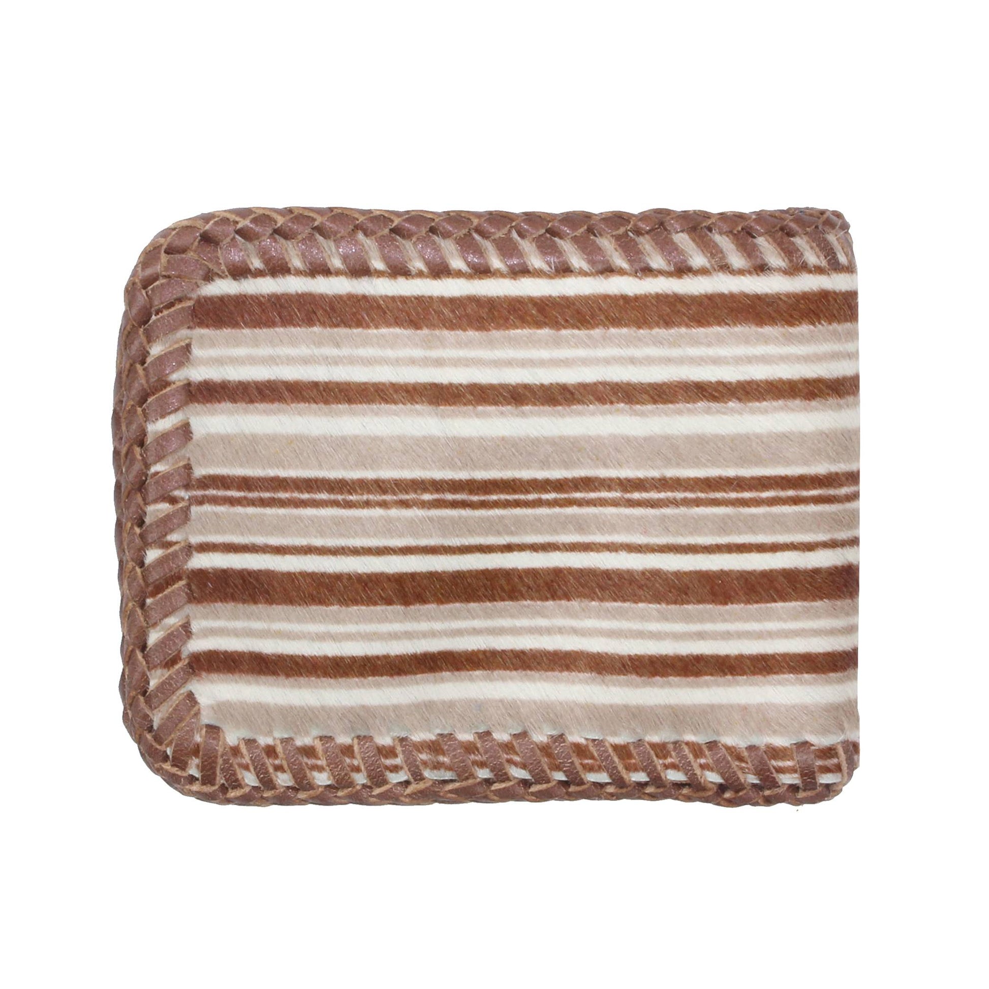 BIFOLD WALLET(Unborn Calf-skin) - Brown stripe - LOVE PARADE 러브퍼레이드 - CAVA LIFE