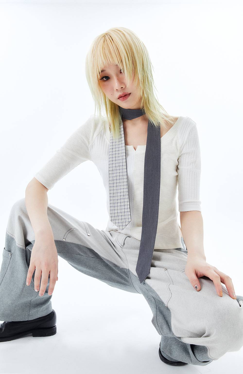 2-WAY TIE SCARF / GRAY