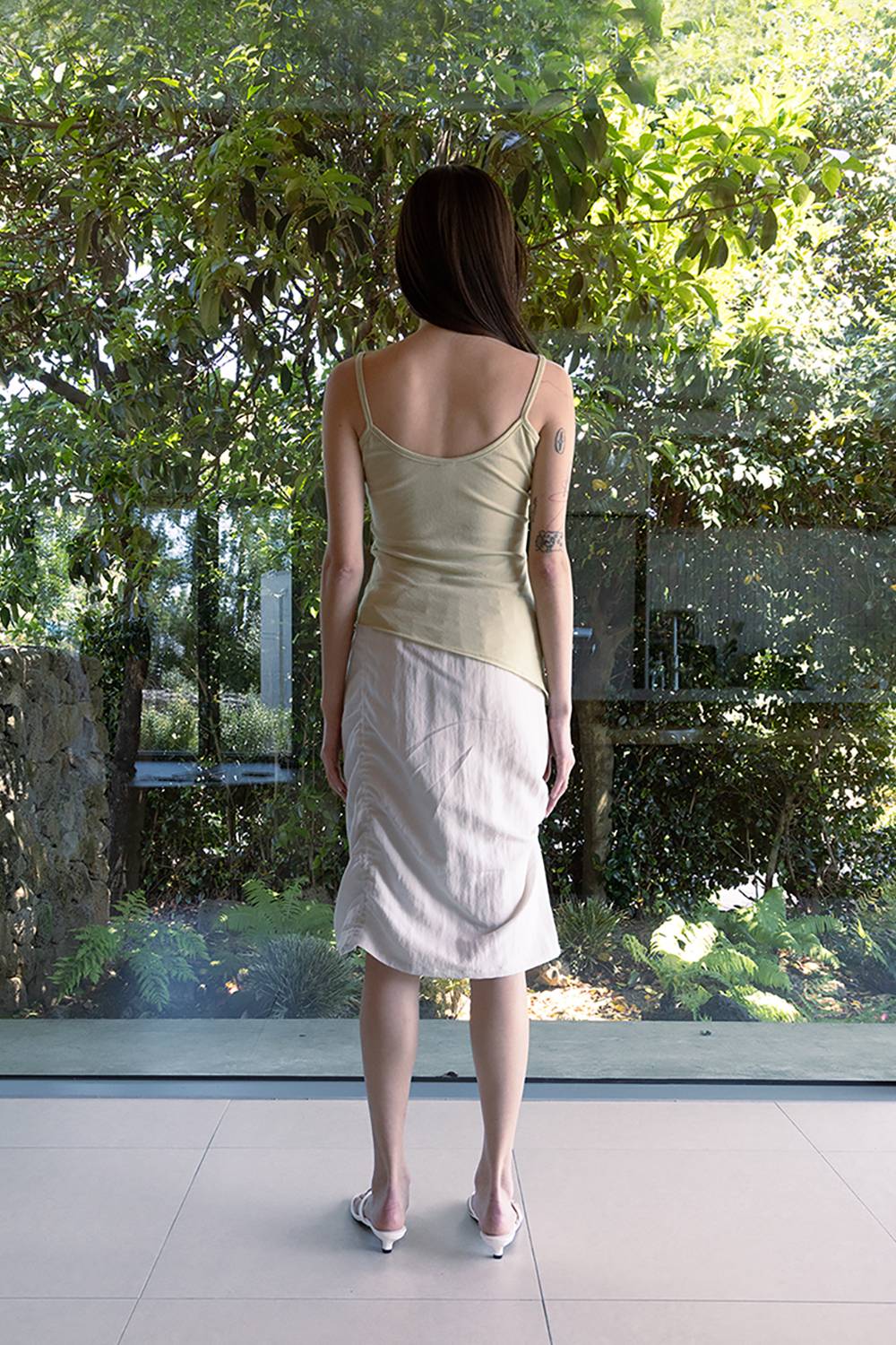 DRAWSTRING SKIRT / ECRU