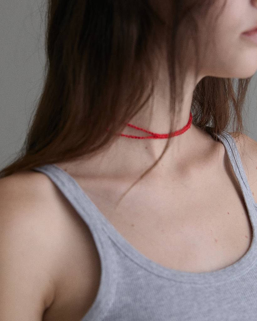 crochet choker/ red