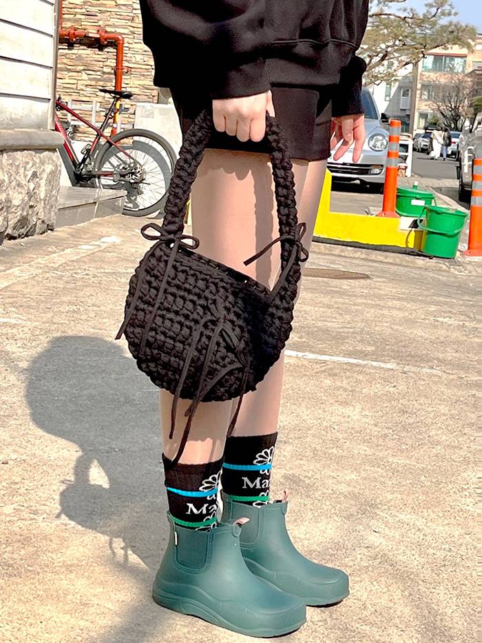 Ribbon Shoulder Bag / 리본 숄더백 - Black - saltybutterhandworks 솔티버터핸드웍스 - CAVA LIFE