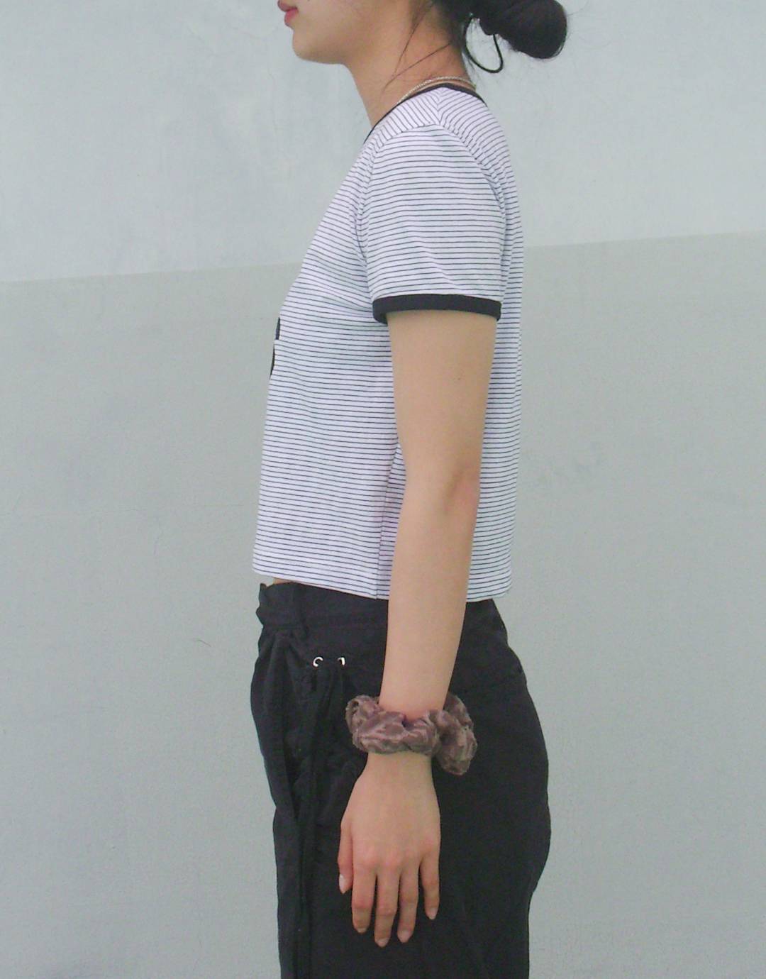 LTM Stripe Crop T-shirt (WHITE)