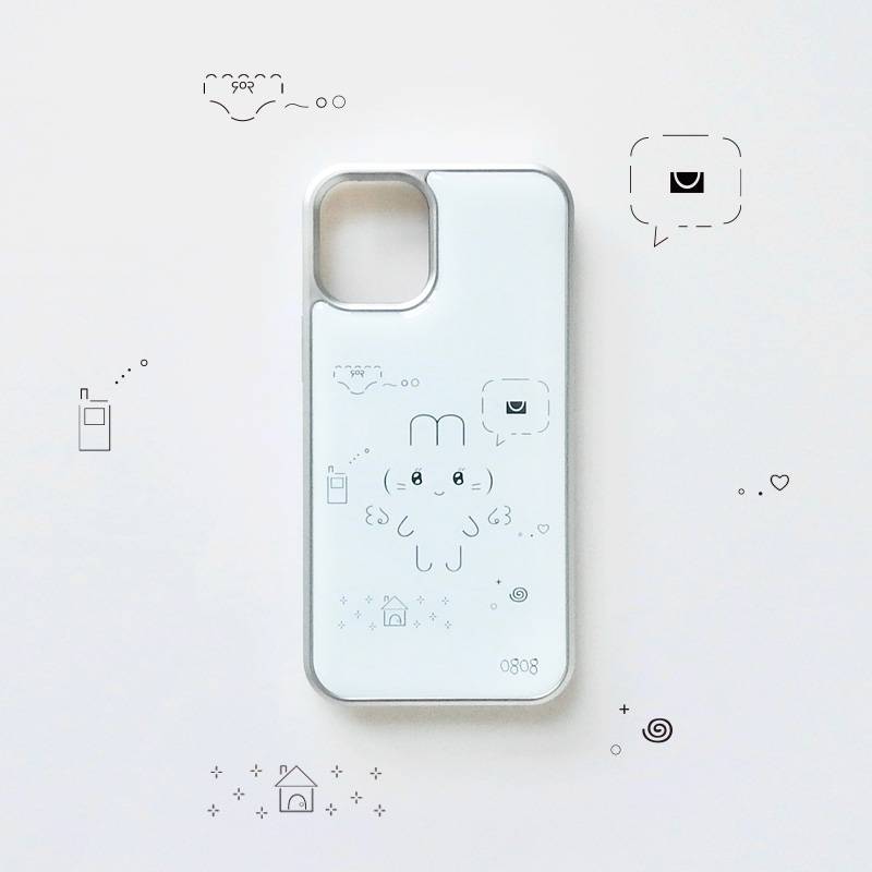 pure bunny emoji phonecase (silver)