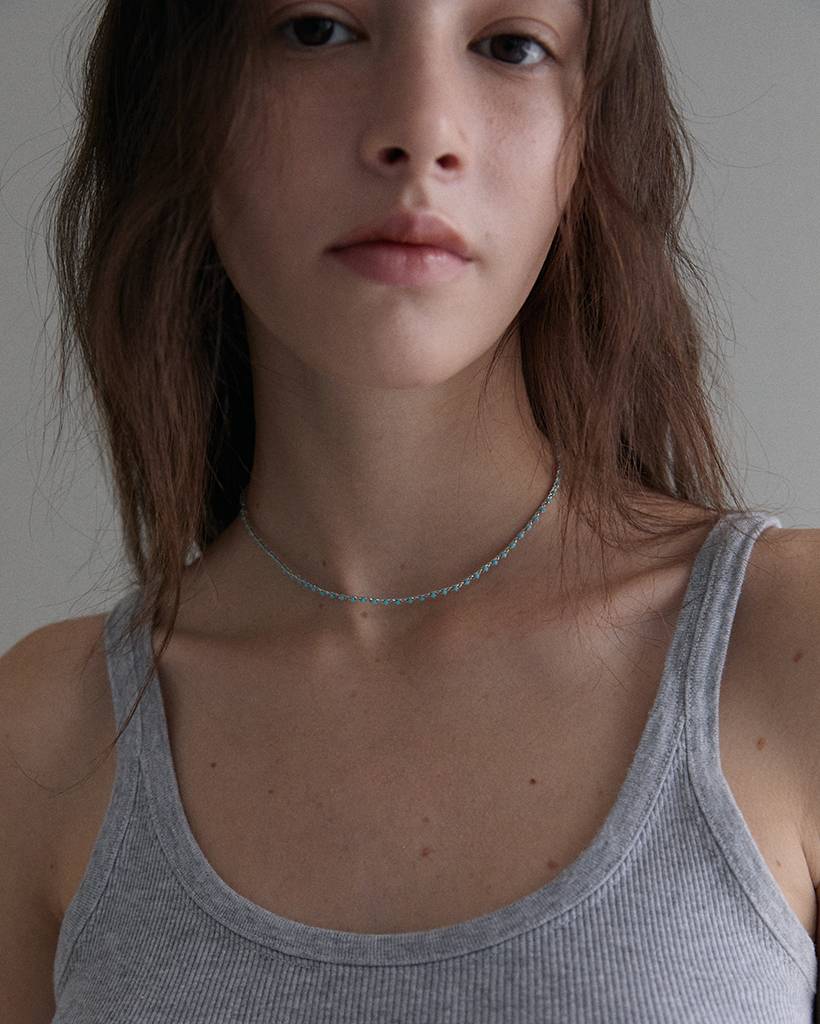 oasis salts metallic crochet necklace