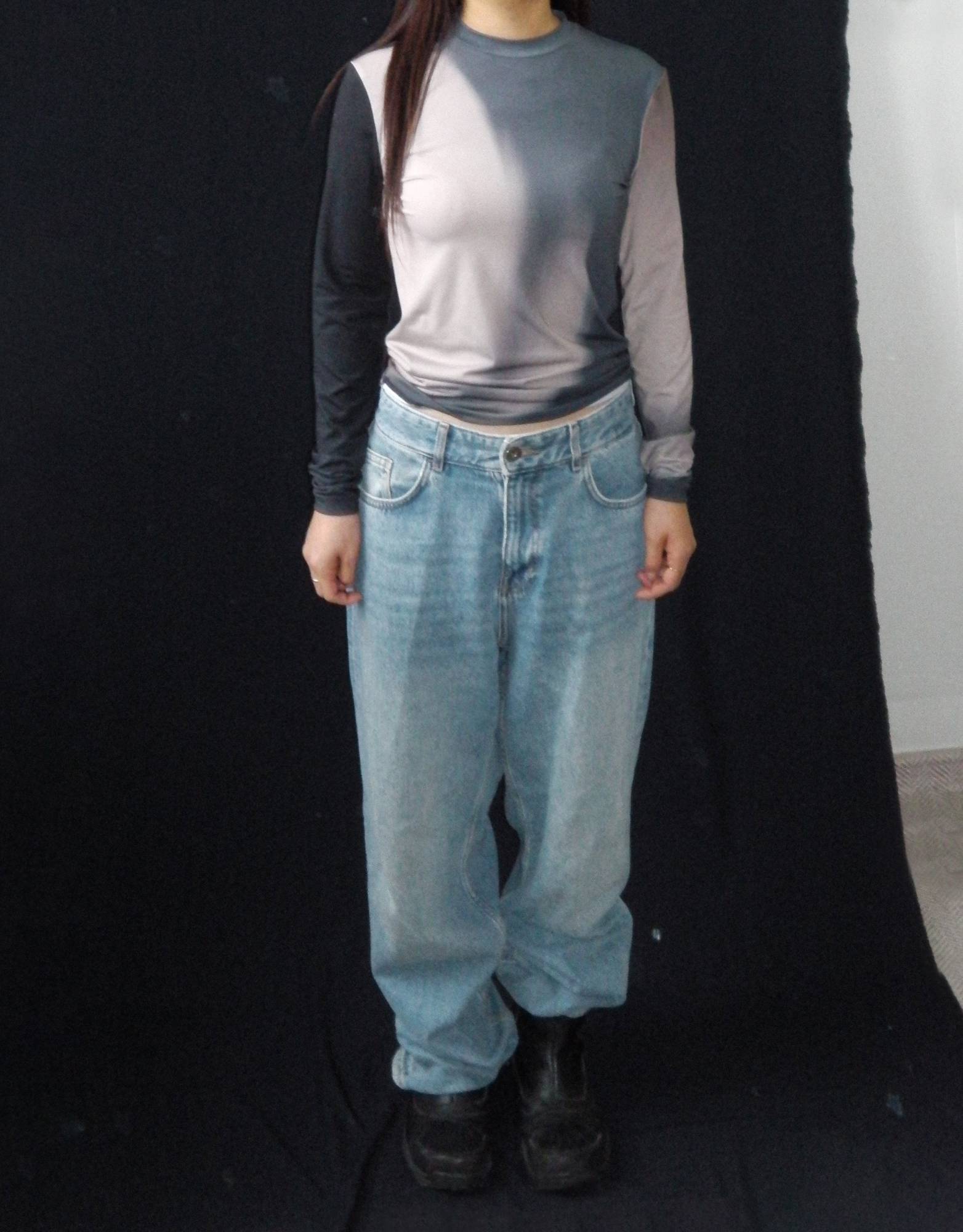 <E> printed long sleeve T-shirt - goo 구 - CAVA LIFE