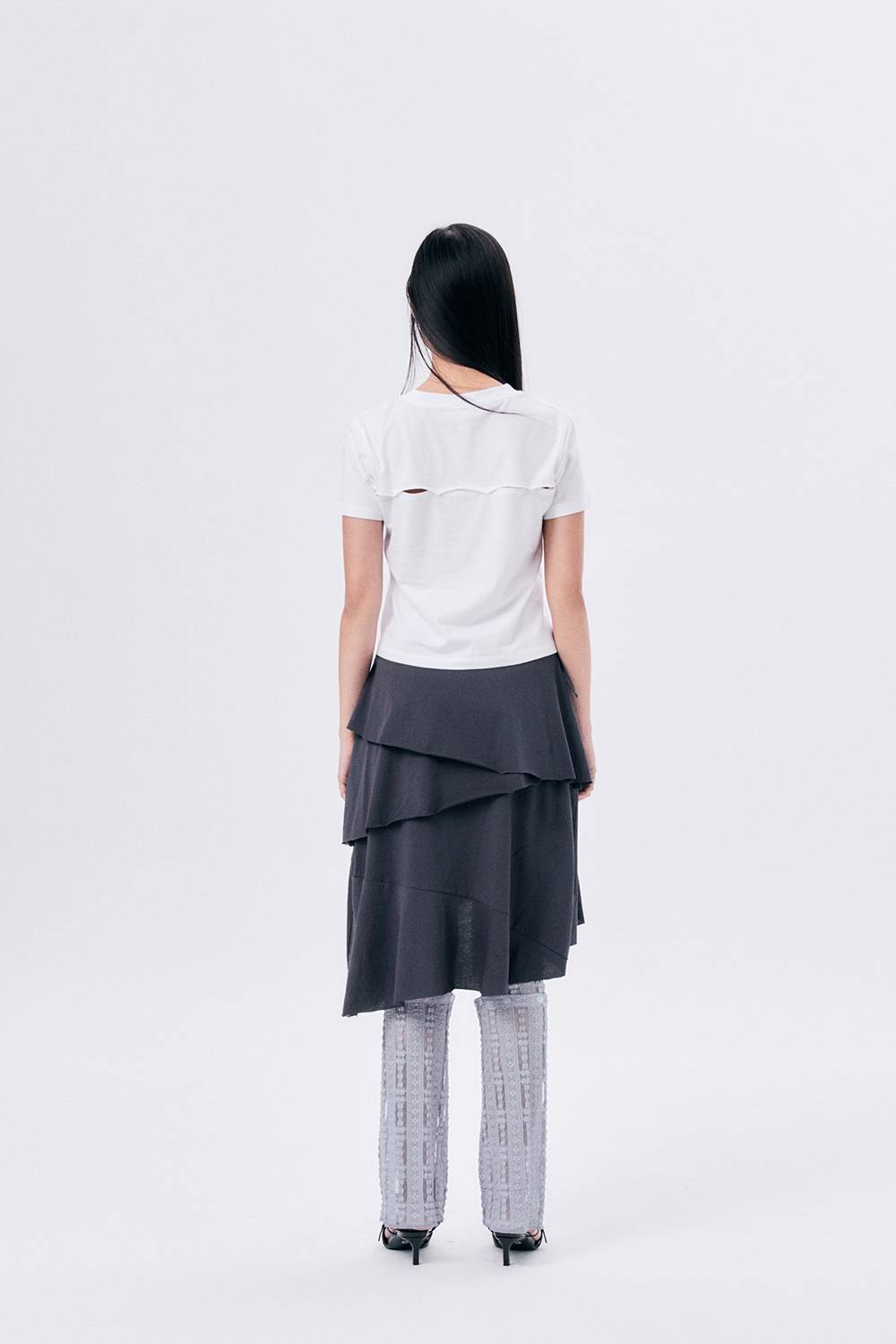 WAVE BACK YOKE TIGHT TEE / WHITE - HALOMINIUM  할로미늄 - CAVA LIFE