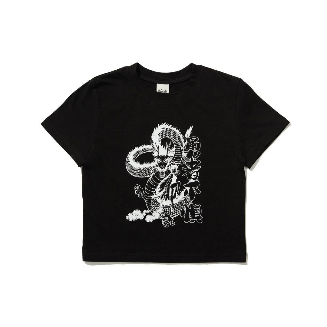 DRAGON Crop T-Shirt (BLACK) - KRUCHI 크루치 - CAVA LIFE