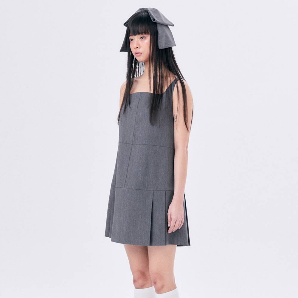 MINI SCHOOL DRESS / GRAY - HALOMINIUM  할로미늄 - CAVA LIFE