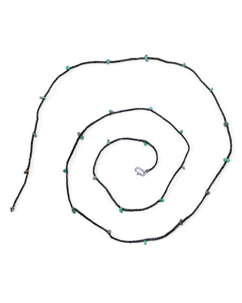 turquoise chips metallic crochet bodychain