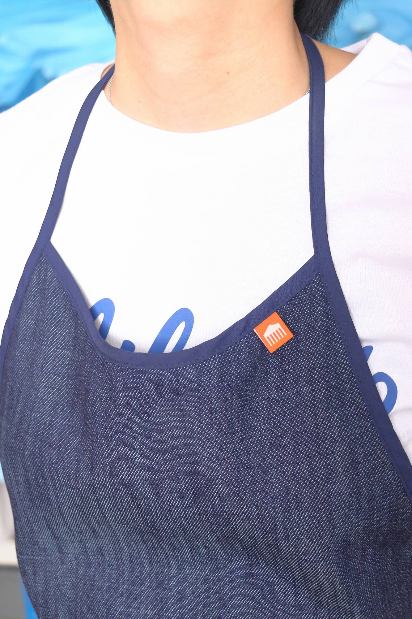 Basic Apron A in Organic cotton Denim Indigo