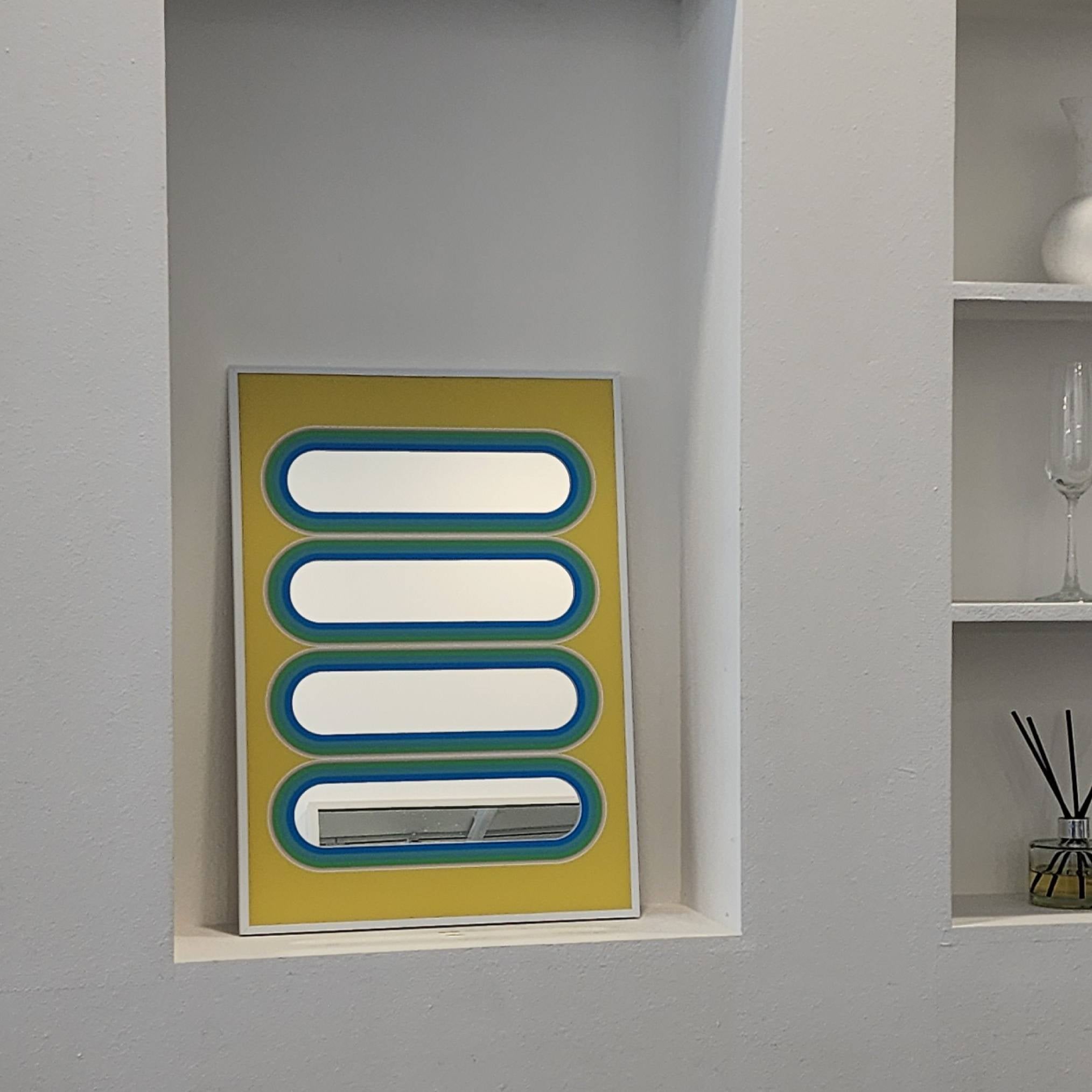 타원과 노랑 포스터 거울 B3/가로형