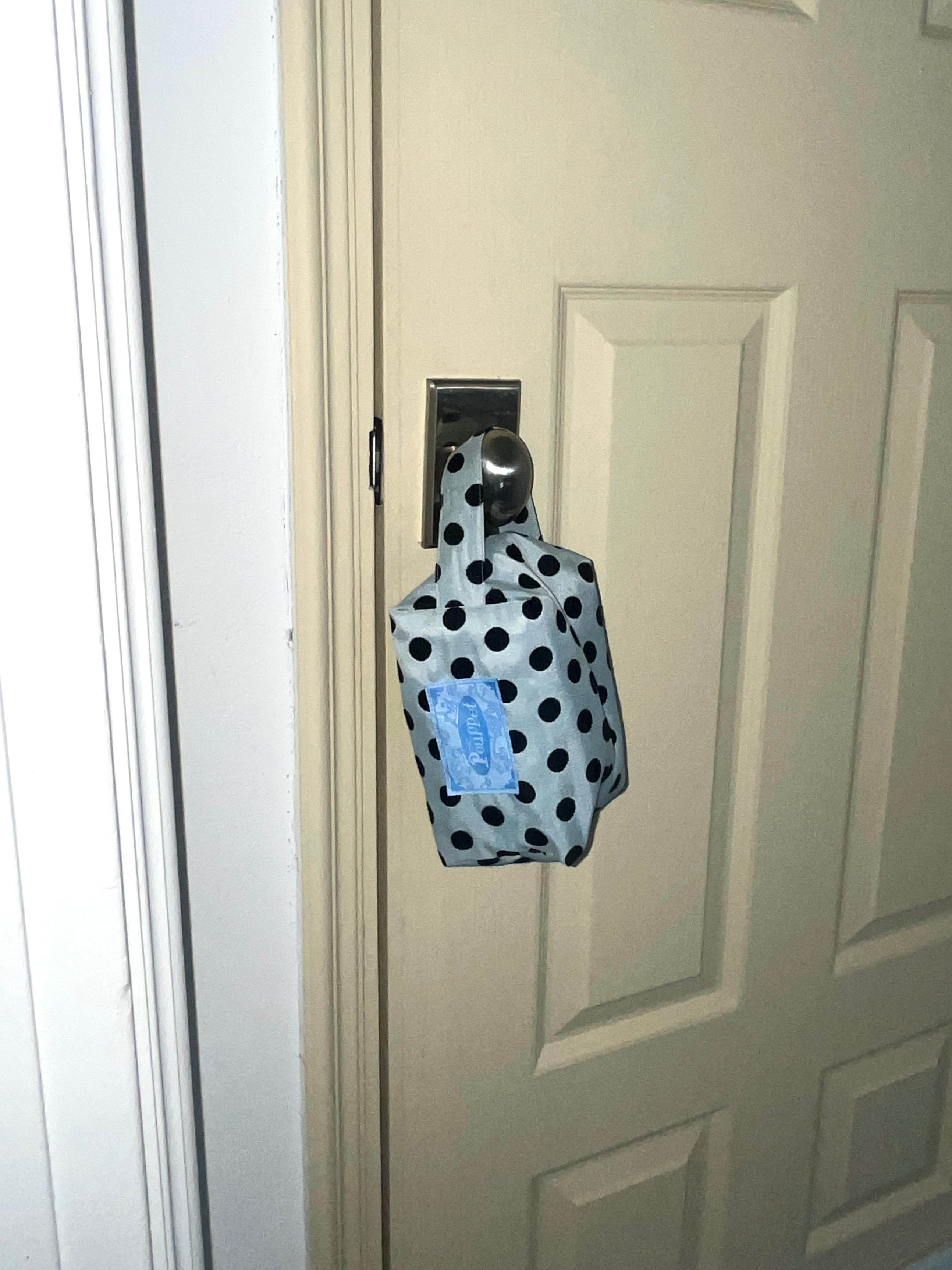 Silky Dot Pouch - Silver Blue