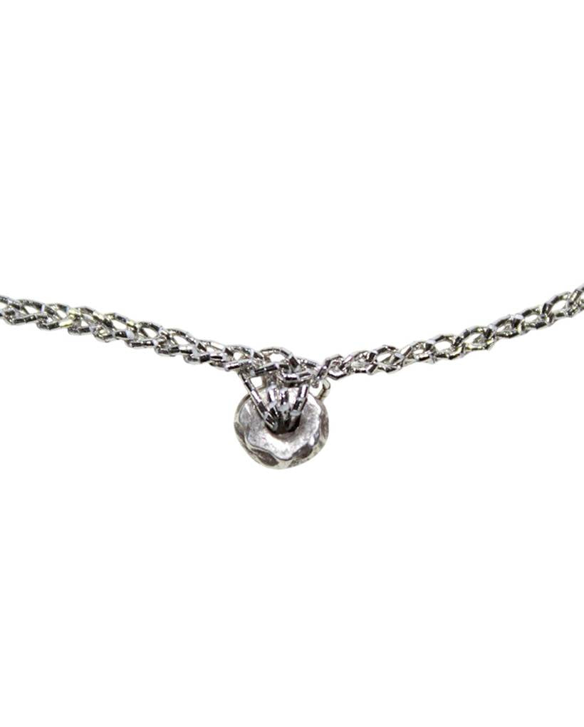 silver ugly donut metallic crochet necklace