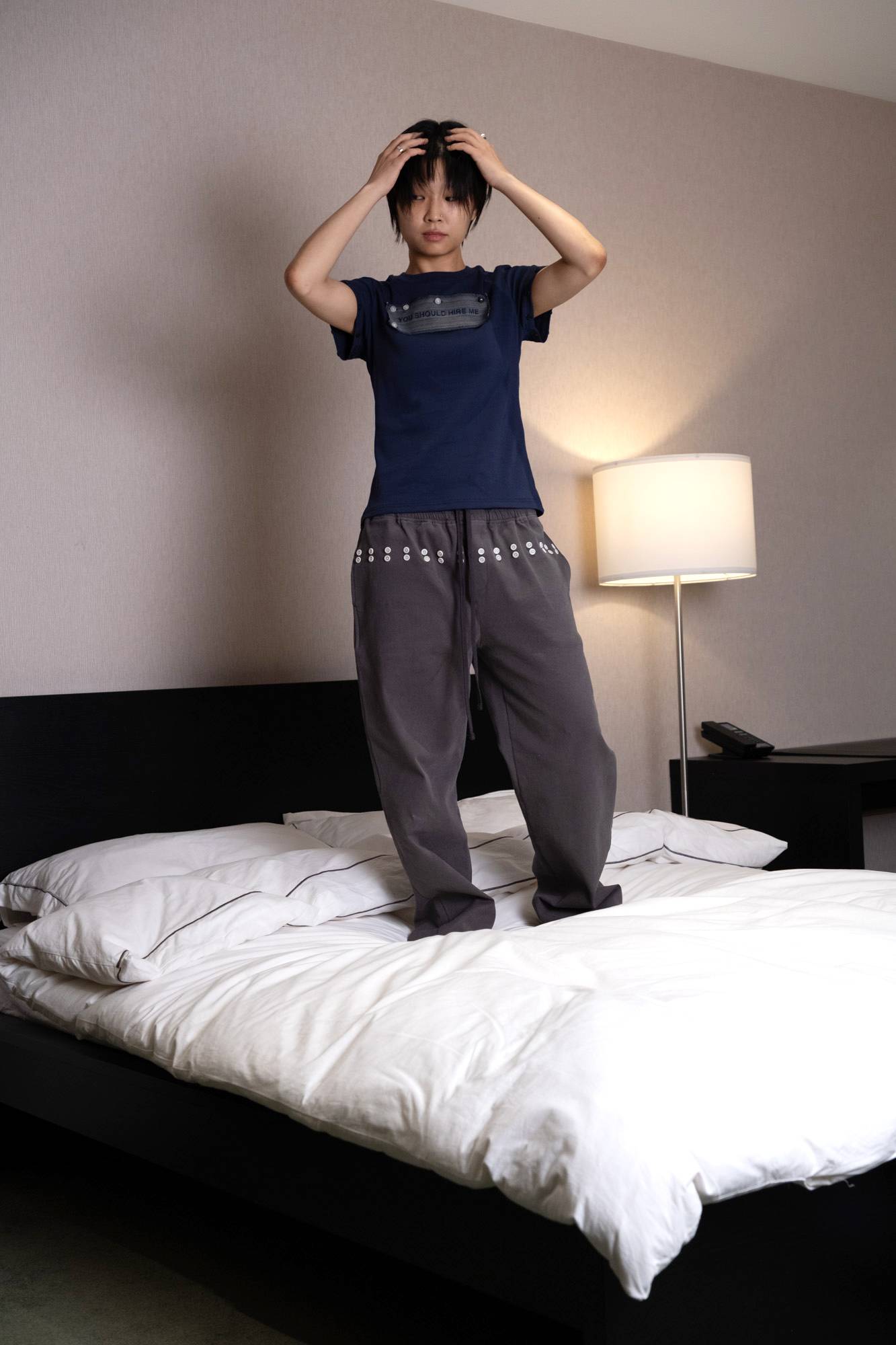 DON'T PUSH MY BUTTONS TROUSER (CHARCOAL)