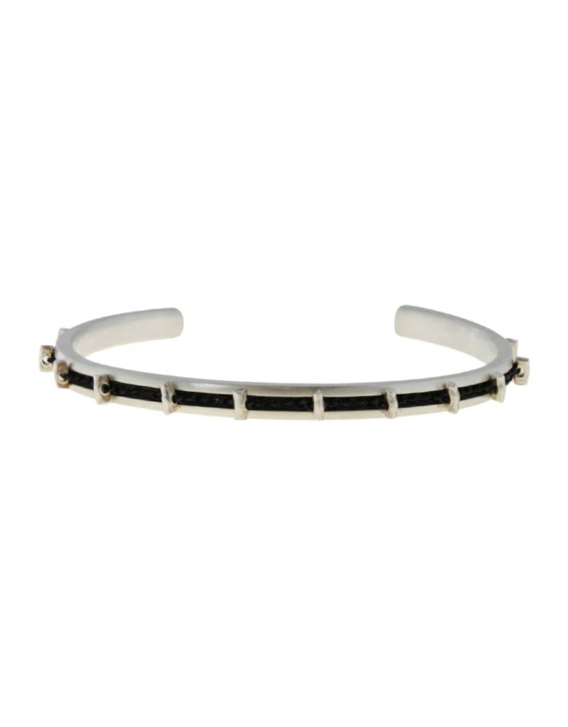 silver sticks crochet bangle