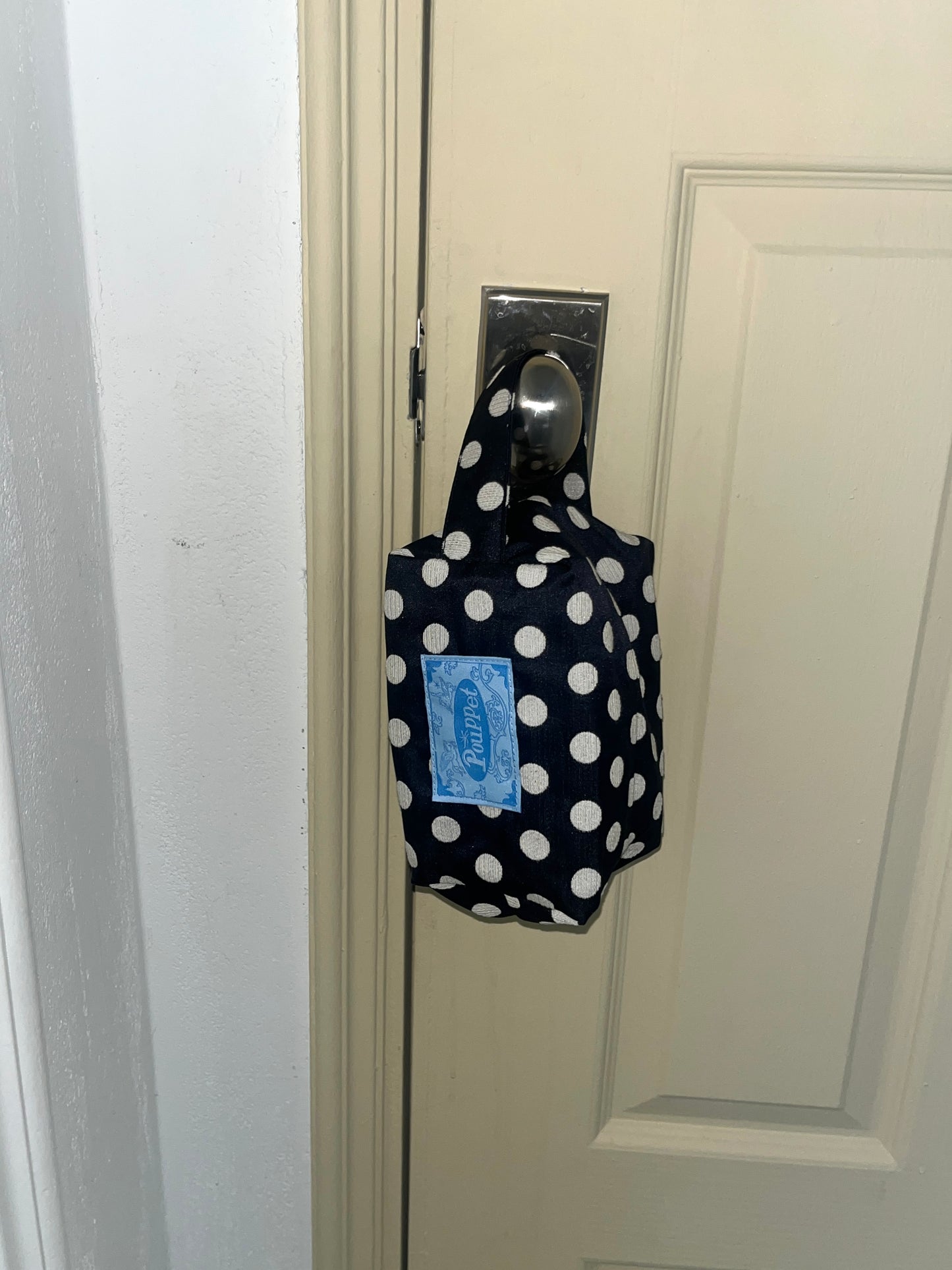 Silky Dot Pouch - Navy