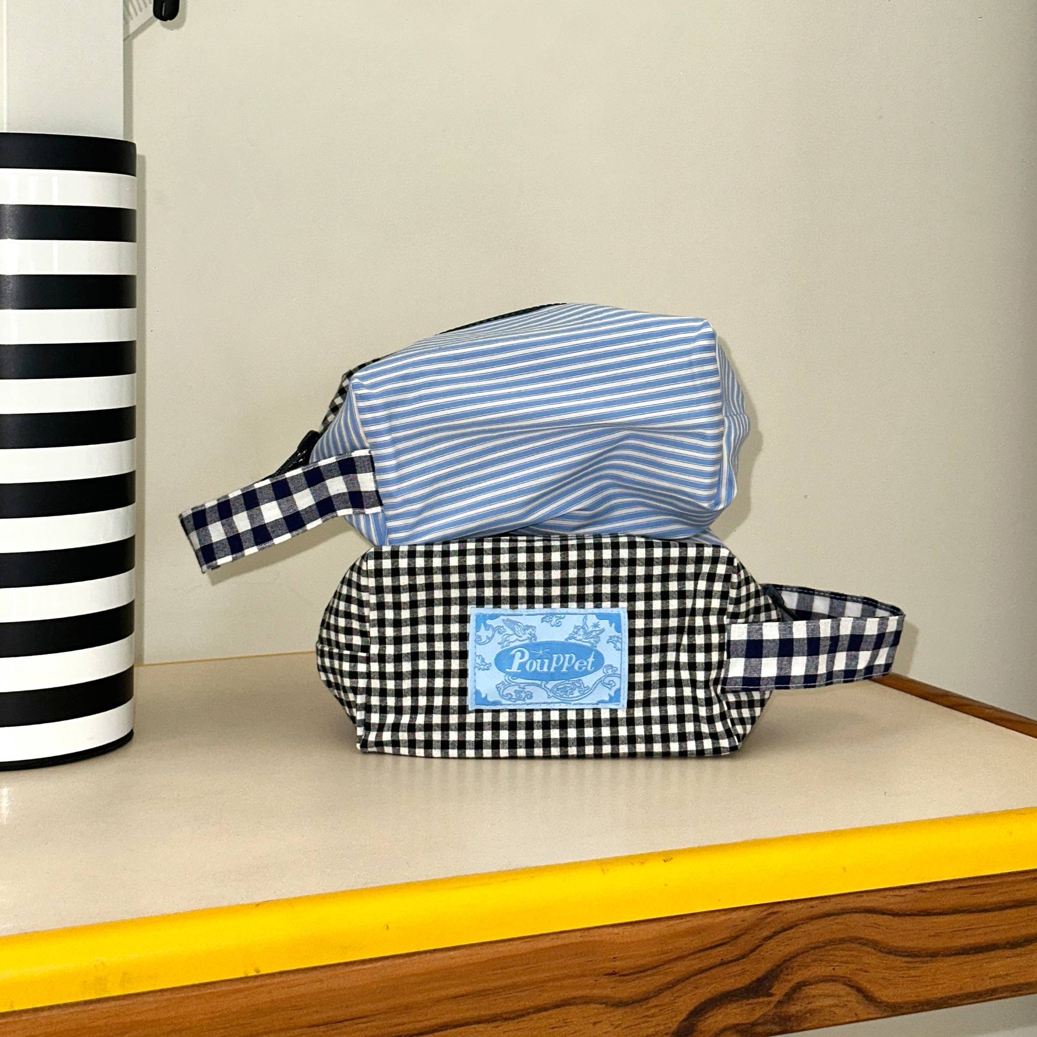 Handle Pouch - Check & Stripe