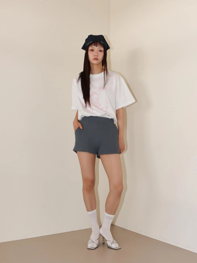 LETTERING SCARF (NAVY)