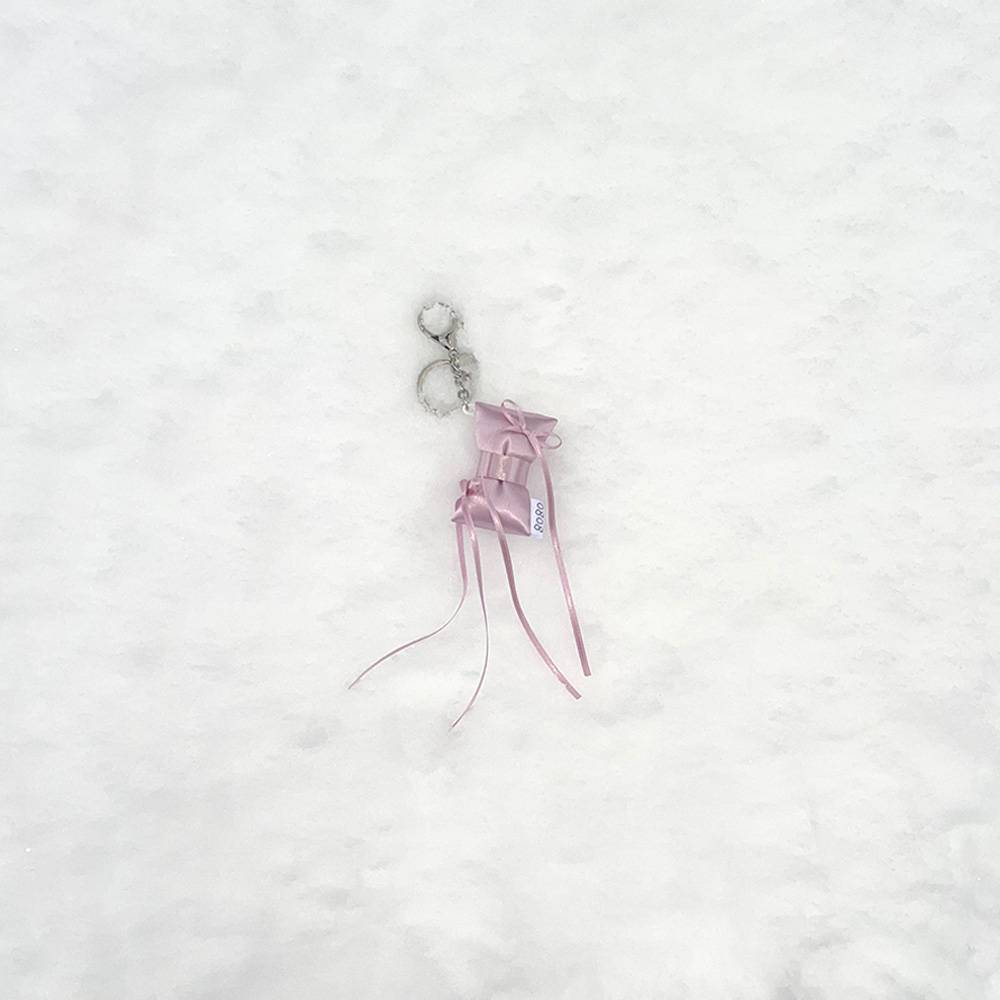 0808 ribbon keyring (y2k pink)