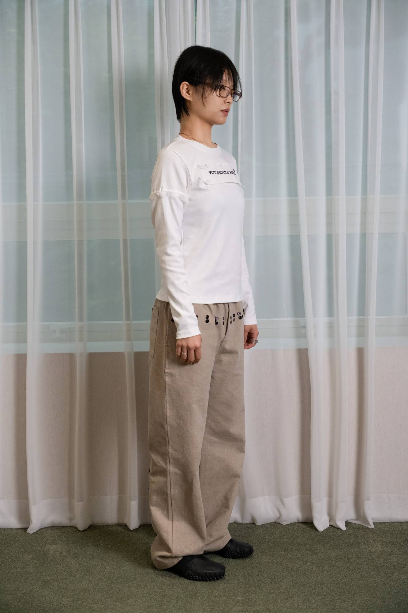 "HIRE ME" CONVERTIBLE  LONG SLEEVE (WHITE)