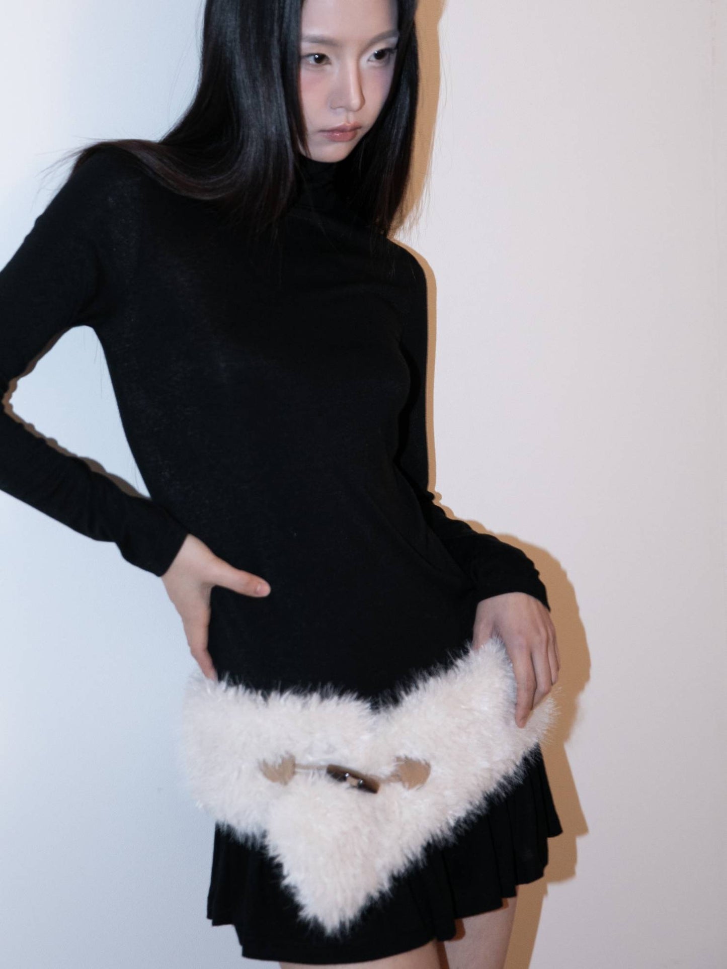 TOGGLE FUR BELT (IVORY)