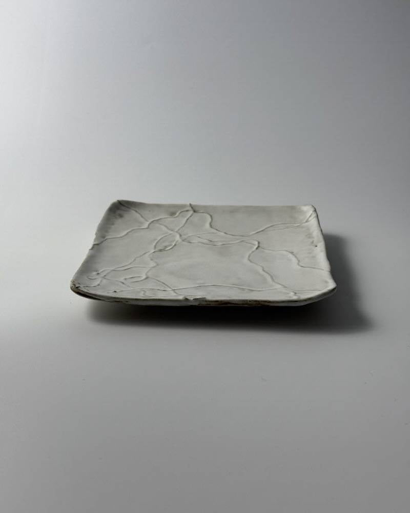 vine dish matt white square