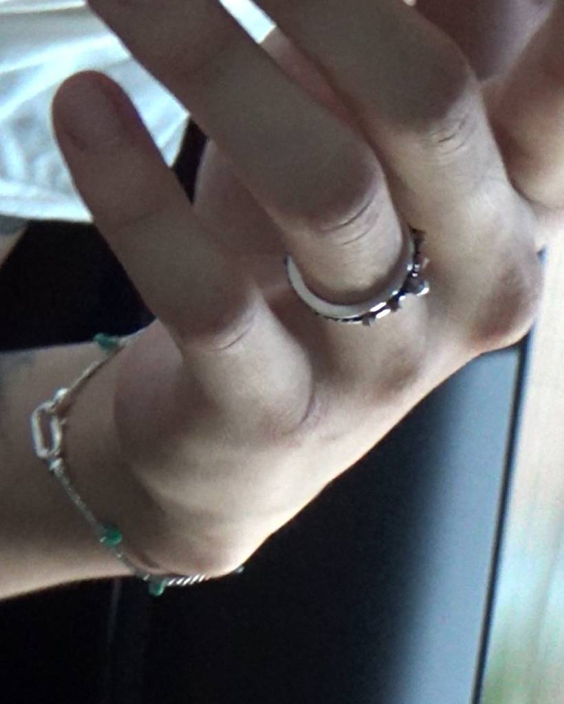 turquoise chips metallic crochet bracelet